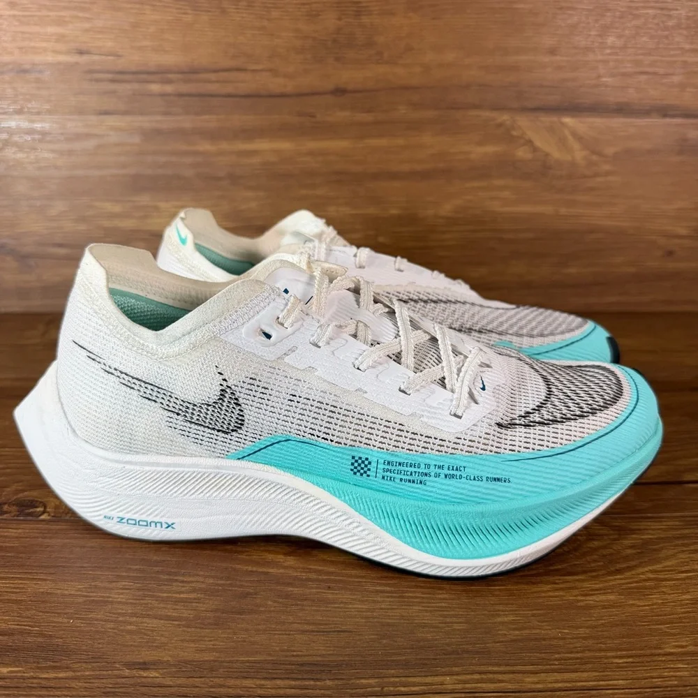 Nike ZoomX Vaporfly Next% 2 White Black Women Running Shoes CU4123-101 Sz 8